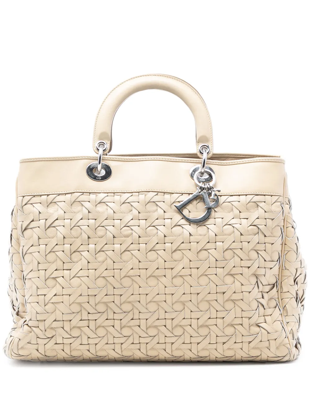 Christian Dior Pre-Owned 2007 Woven Lambskin Lady Dior Avenue Tote satchel - Marrone
