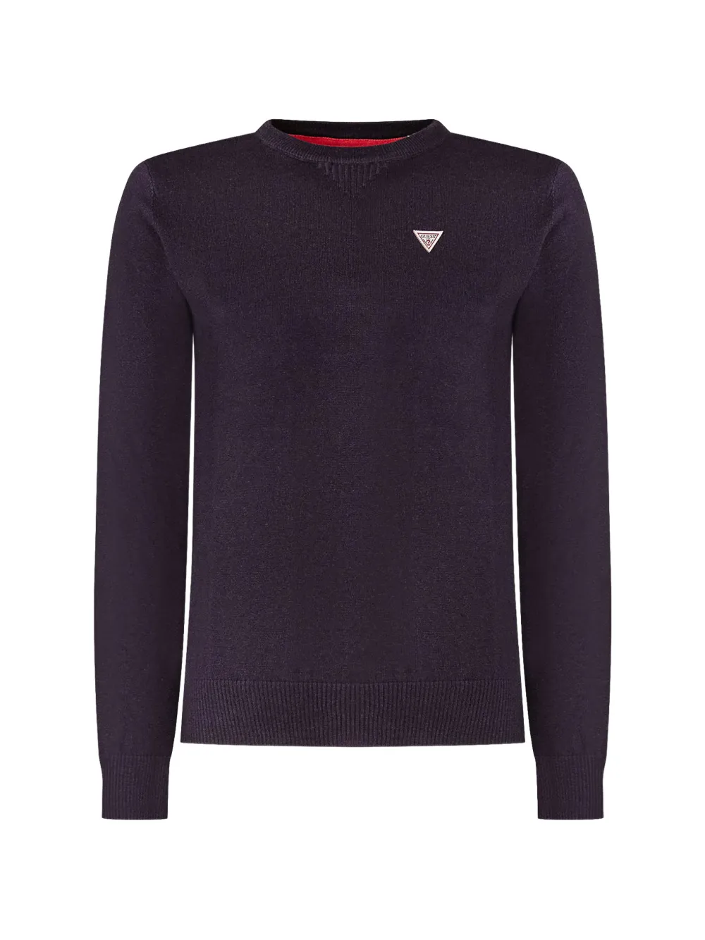 guess kids logo-patch crew-neck sweater - Blau