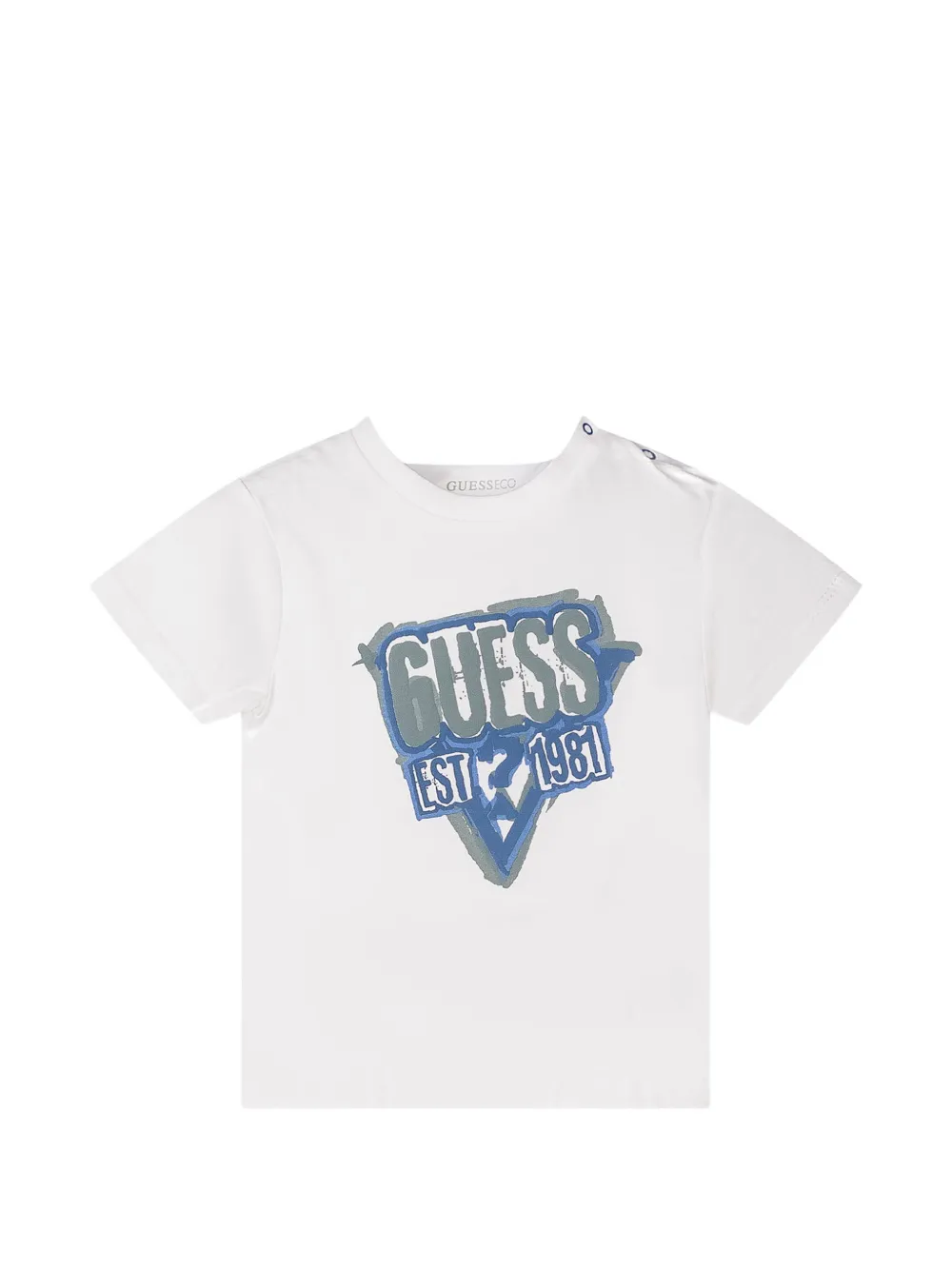 guess kids logo-print cotton-jersey short sets - Weiß