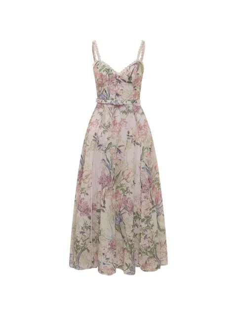 Charo Ruiz Ibiza Iraso floral-print lace-trim midi dress