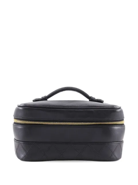 CHANEL Pre-Owned 1991-1994 CC 퀼팅 램스킨 베니티 백