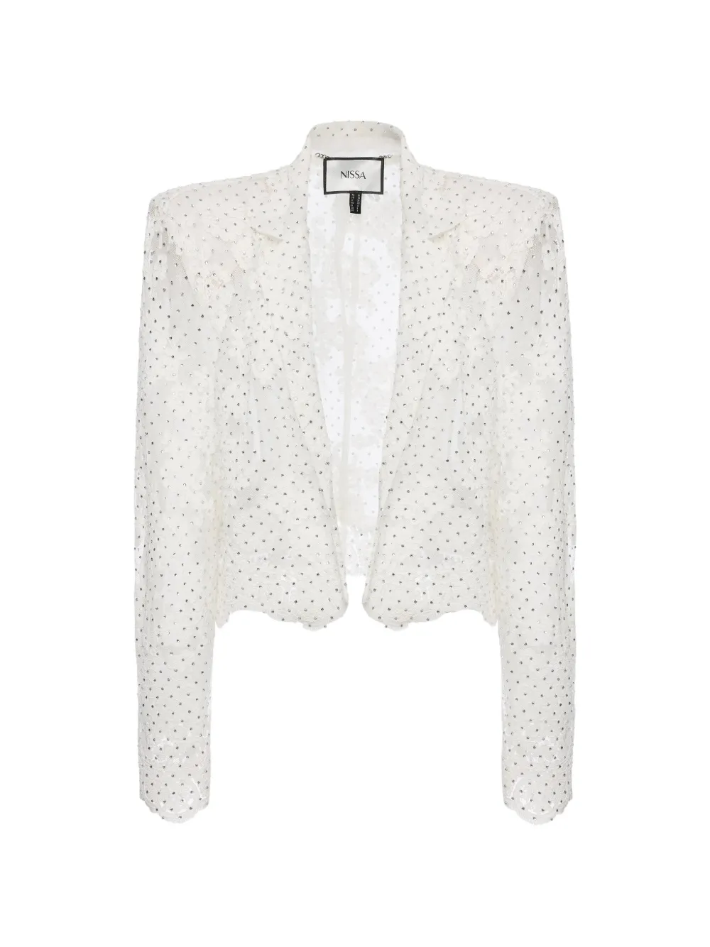 NISSA embellished lace blazer - Bianco