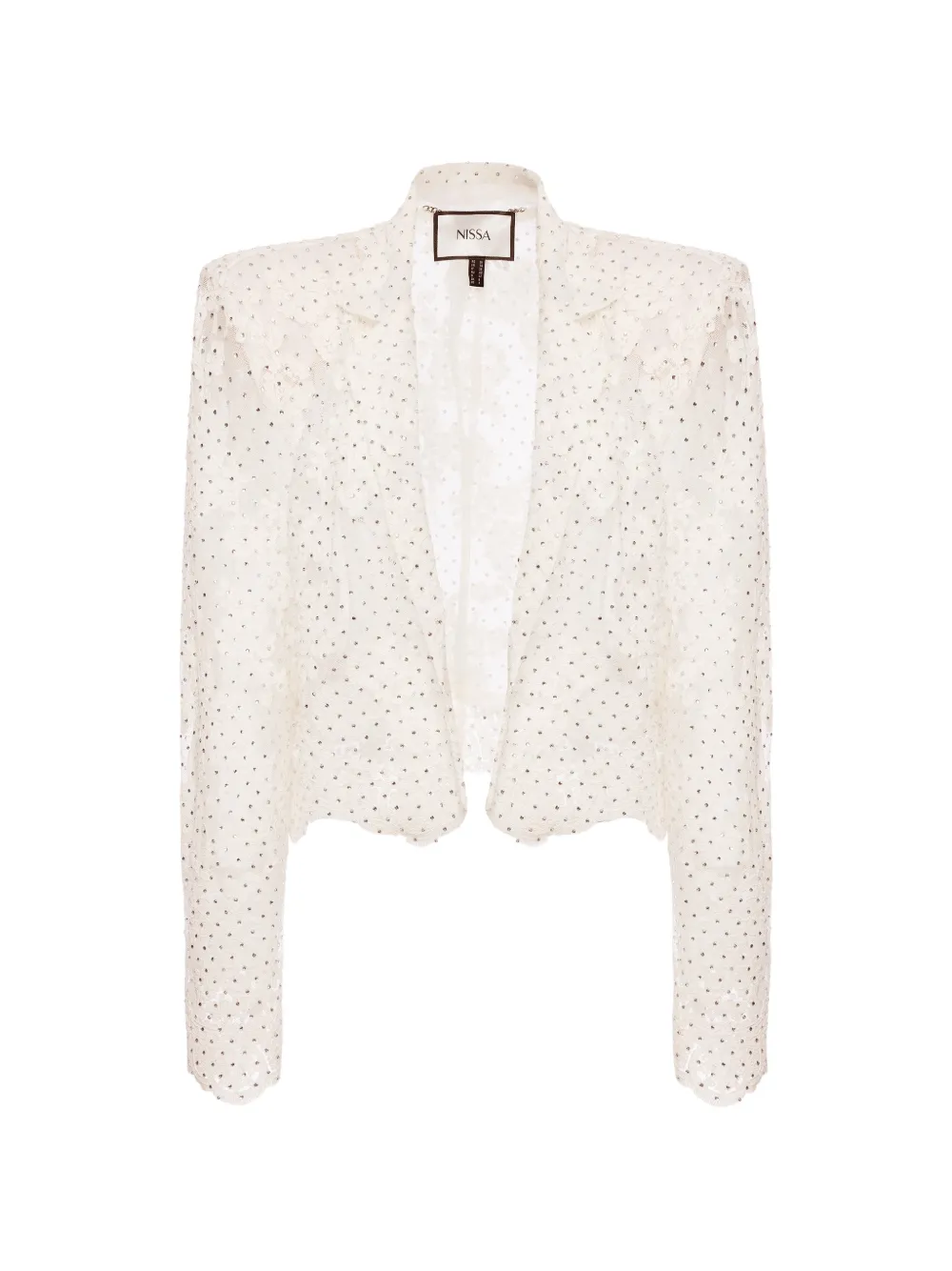 NISSA embellished lace blazer - Bianco