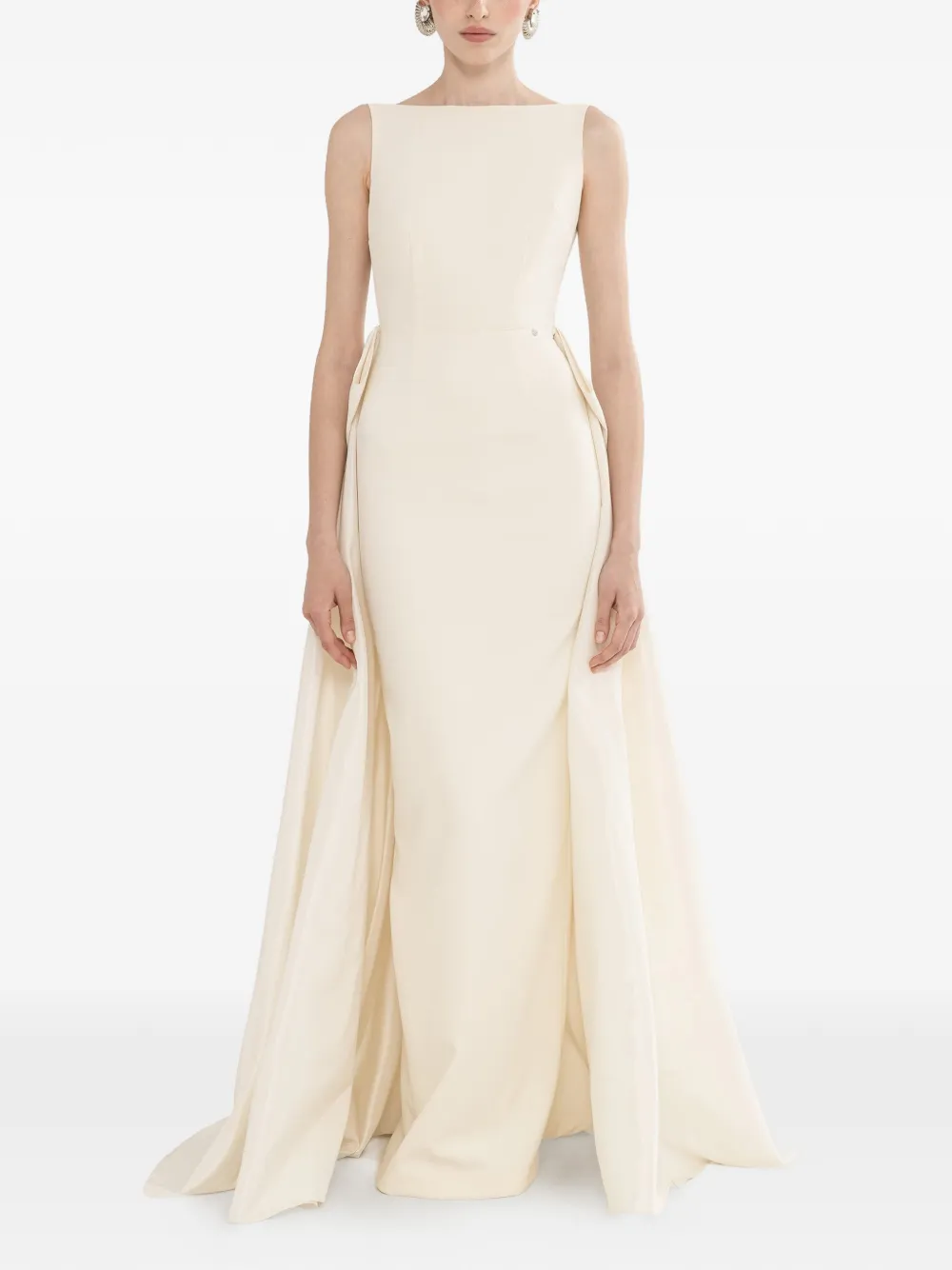 NISSA backless bow-detail dress - Nude