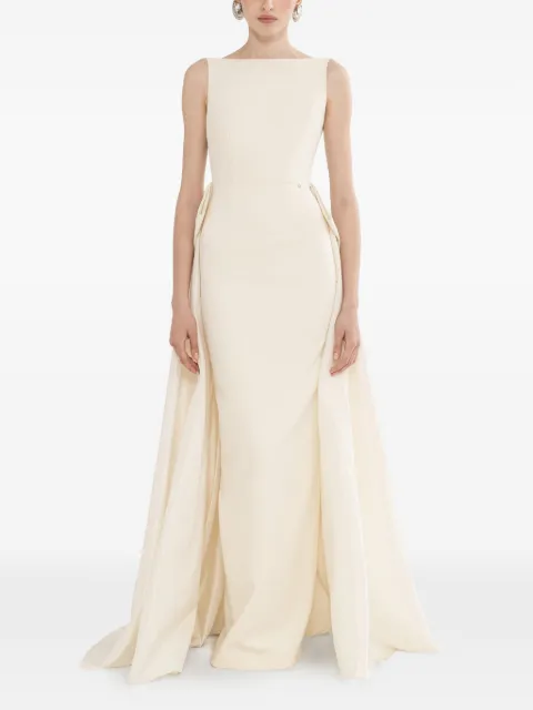 NISSA backless bow-detail dress