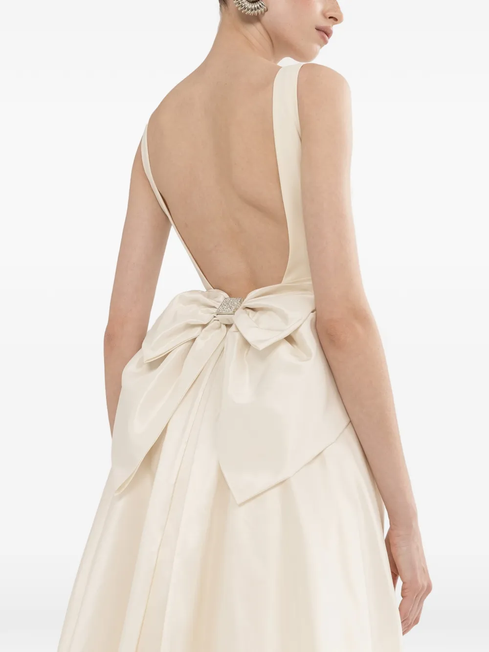 NISSA Maxi-jurk met open rug Beige
