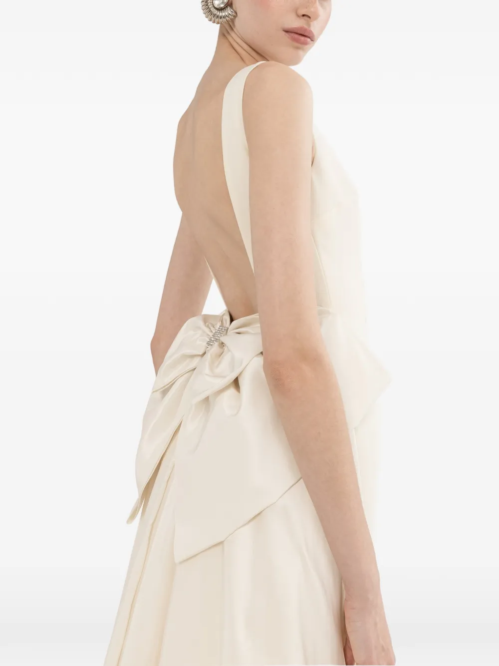 NISSA Maxi-jurk met open rug Beige