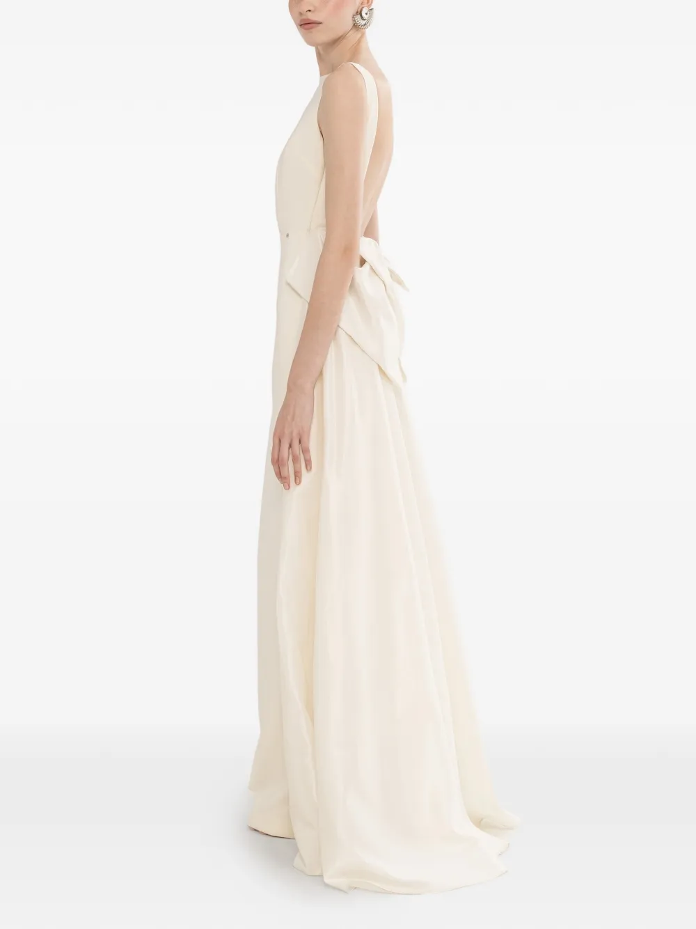 NISSA Maxi-jurk met open rug Beige
