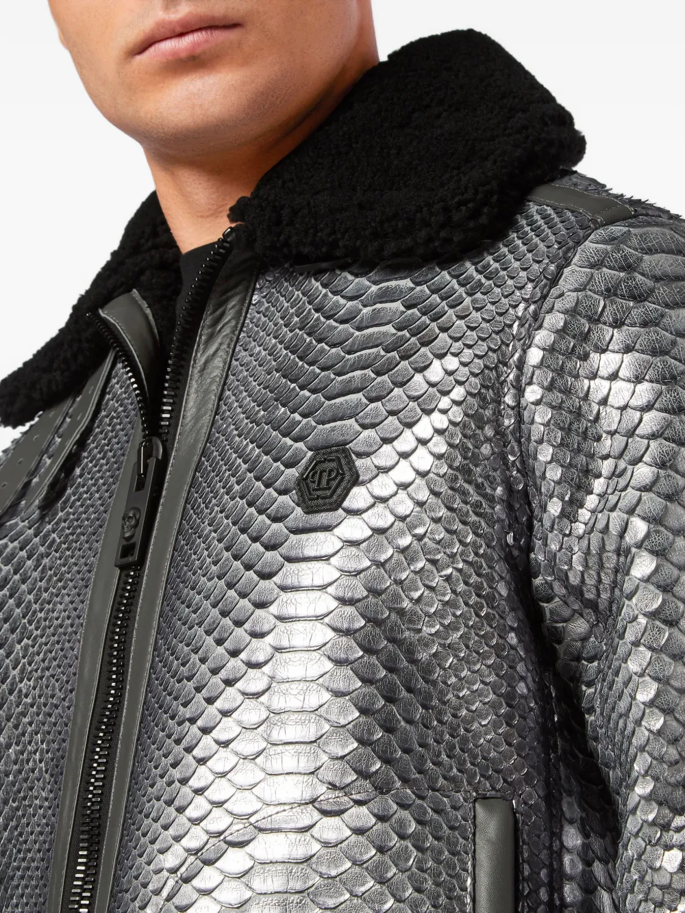 Philipp Plein Lammy jack met pythonprint Zilver