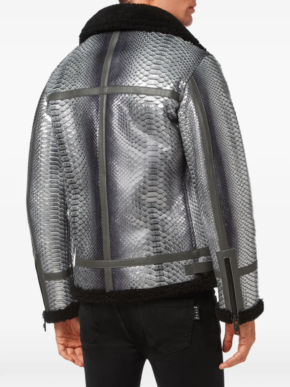 Philipp Plein Lammy jack met pythonprint Zilver