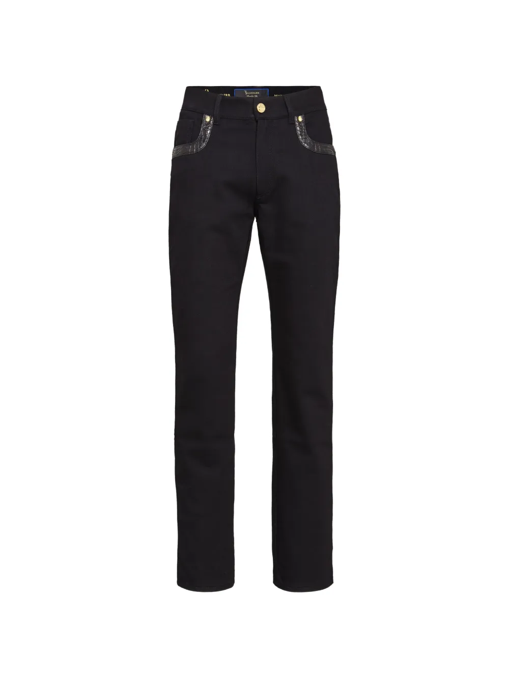 Billionaire crocodile-effect trim jeans - Schwarz