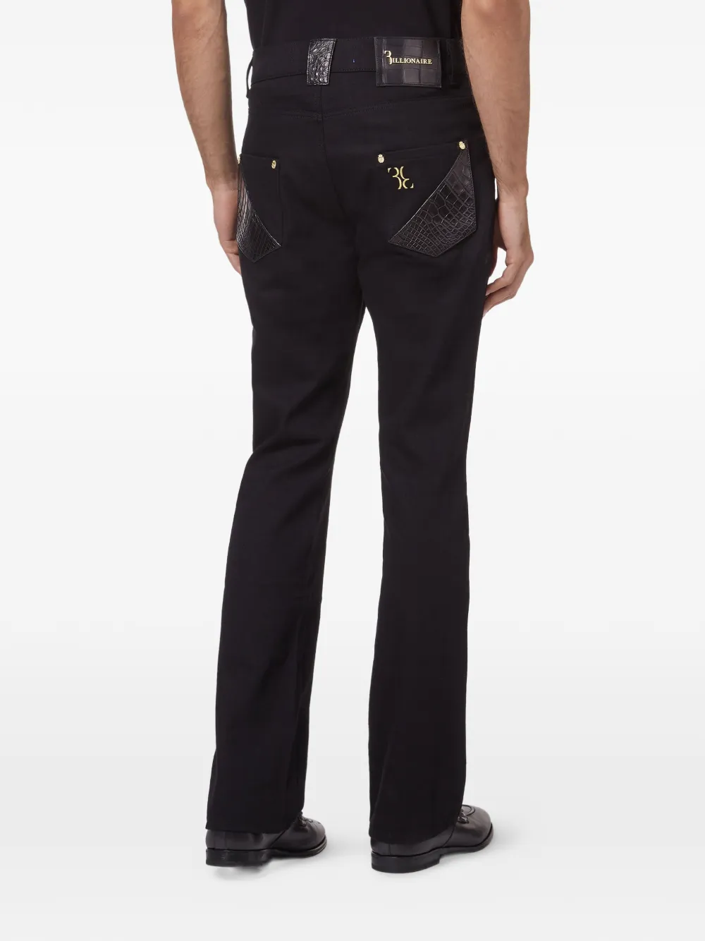 Billionaire Jeans met krokodillen-reliëf Zwart