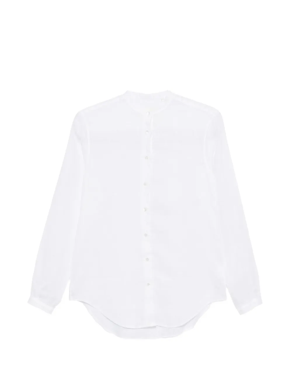 Xacus mandarin-collar curved-hem shirt - Bianco
