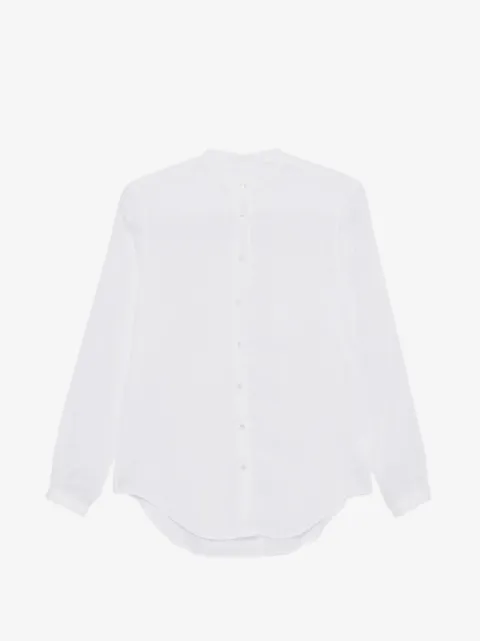 Xacus mandarin-collar curved-hem shirt