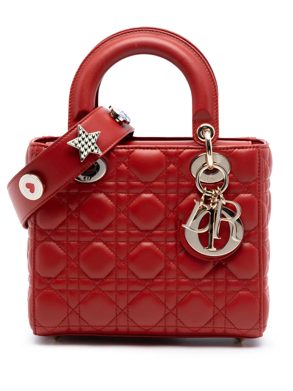 Christian Dior Pre-Owned 2017 Small Lambskin Cannage My ABCDior Lady Dior satchel - Red