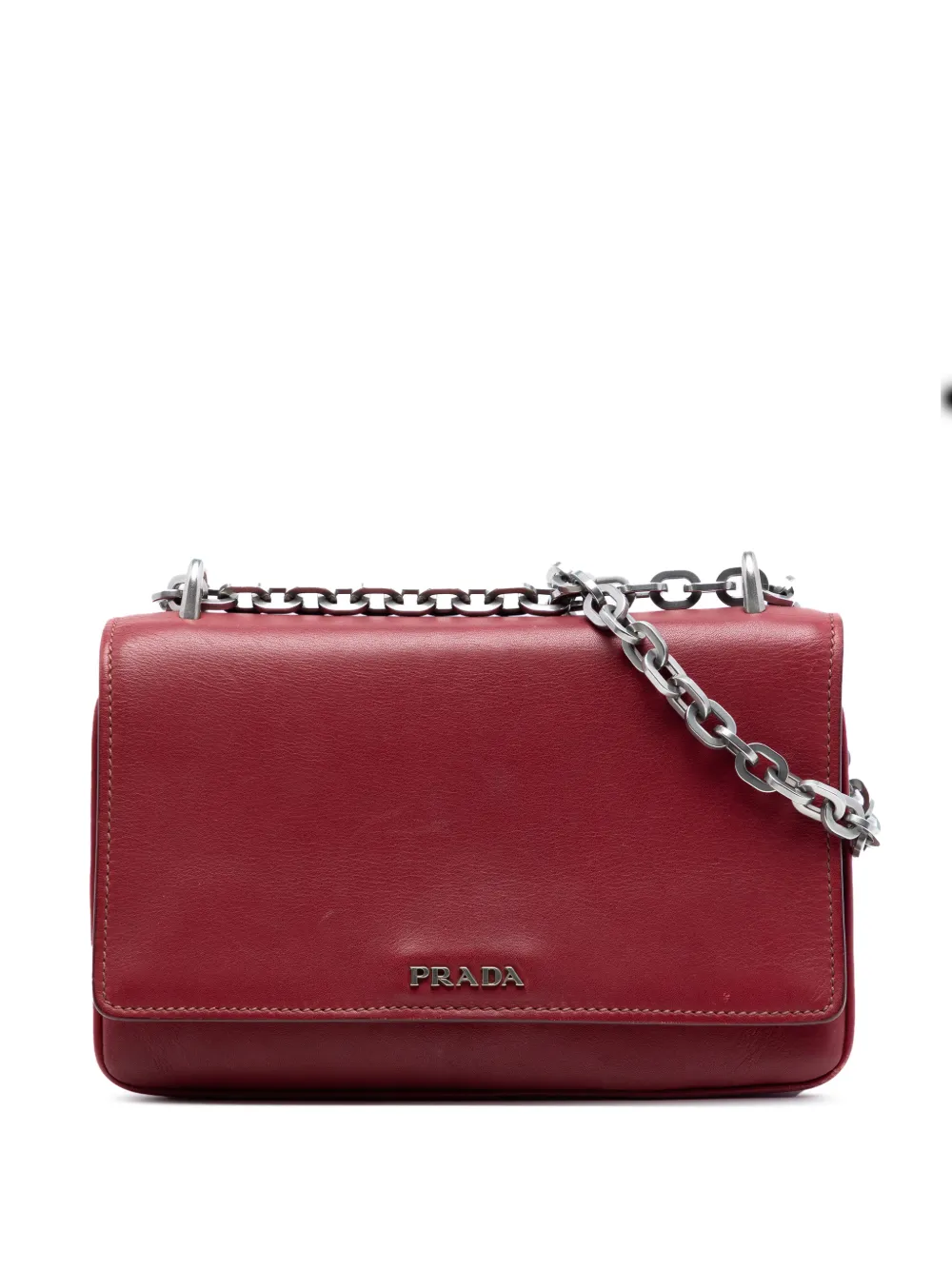Prada Pre-Owned 2000-2025 Soft Calf Chain crossbody bag - Rosso