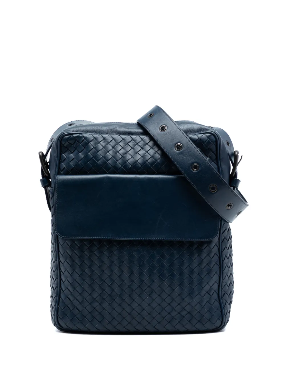 Bottega Veneta Pre-Owned 2012-2026 Nappa Intrecciato Front Pocket crossbody bag - Blu