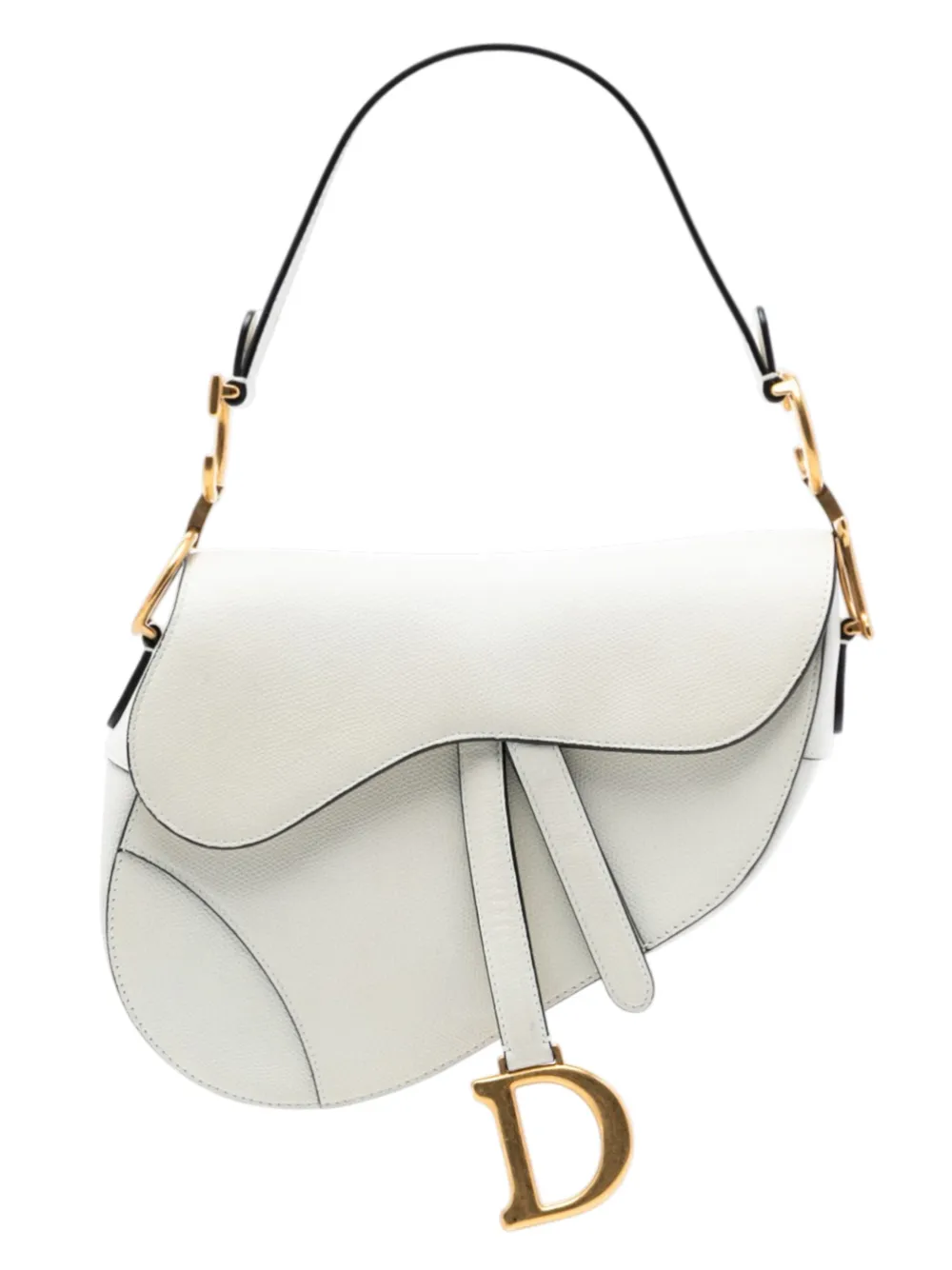 Christian Dior Pre-Owned 2019 Grained Calfskin Saddle Bag shoulder bag - Bianco