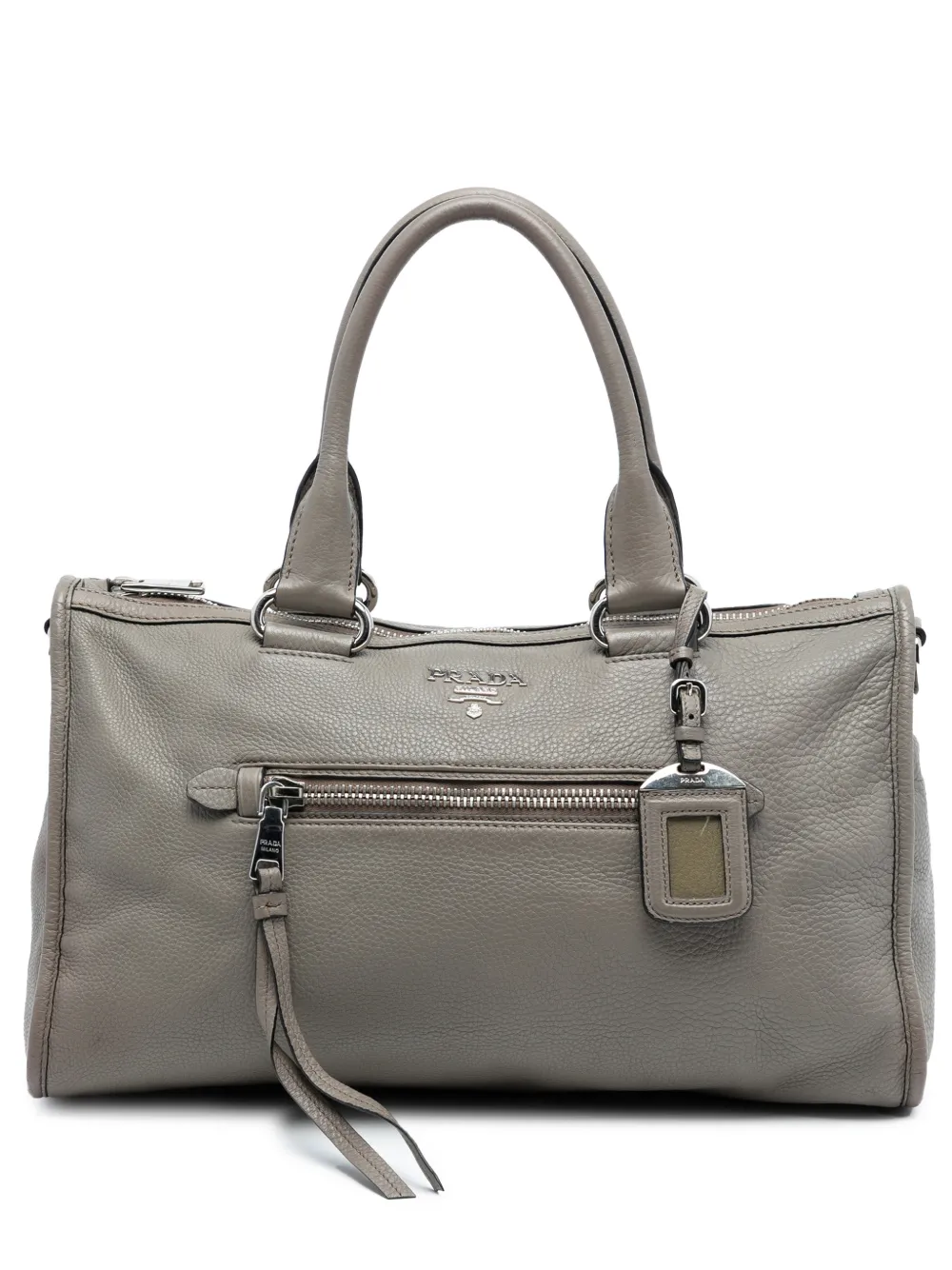 Prada Pre-Owned 2000-2025 Vitello Daino Zip Top satchel - Grigio