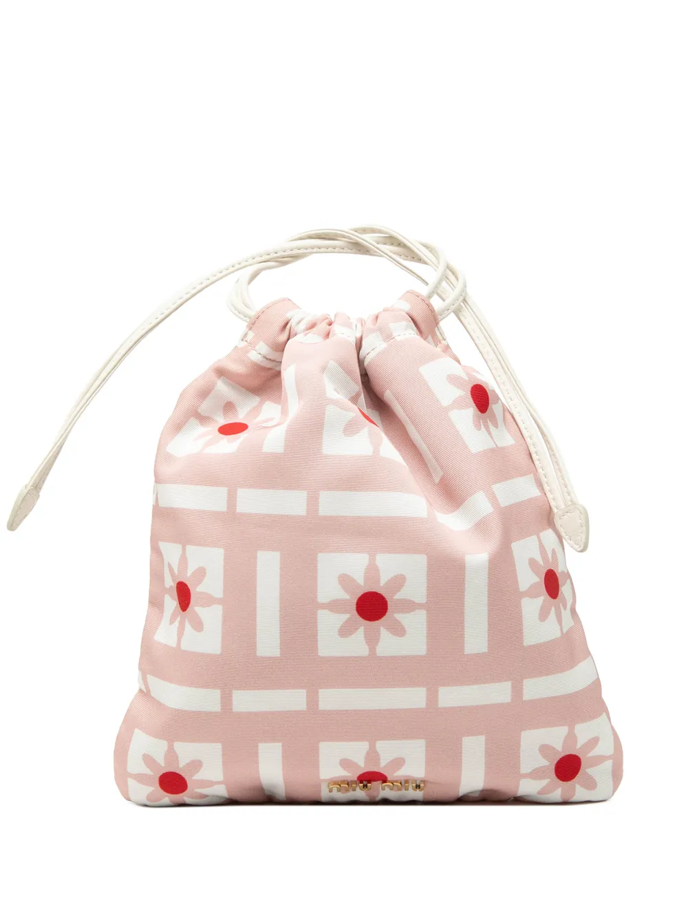 Miu Miu Pre-Owned 2010-2026 Printed Nylon Flower Drawstring pouch - Rosa