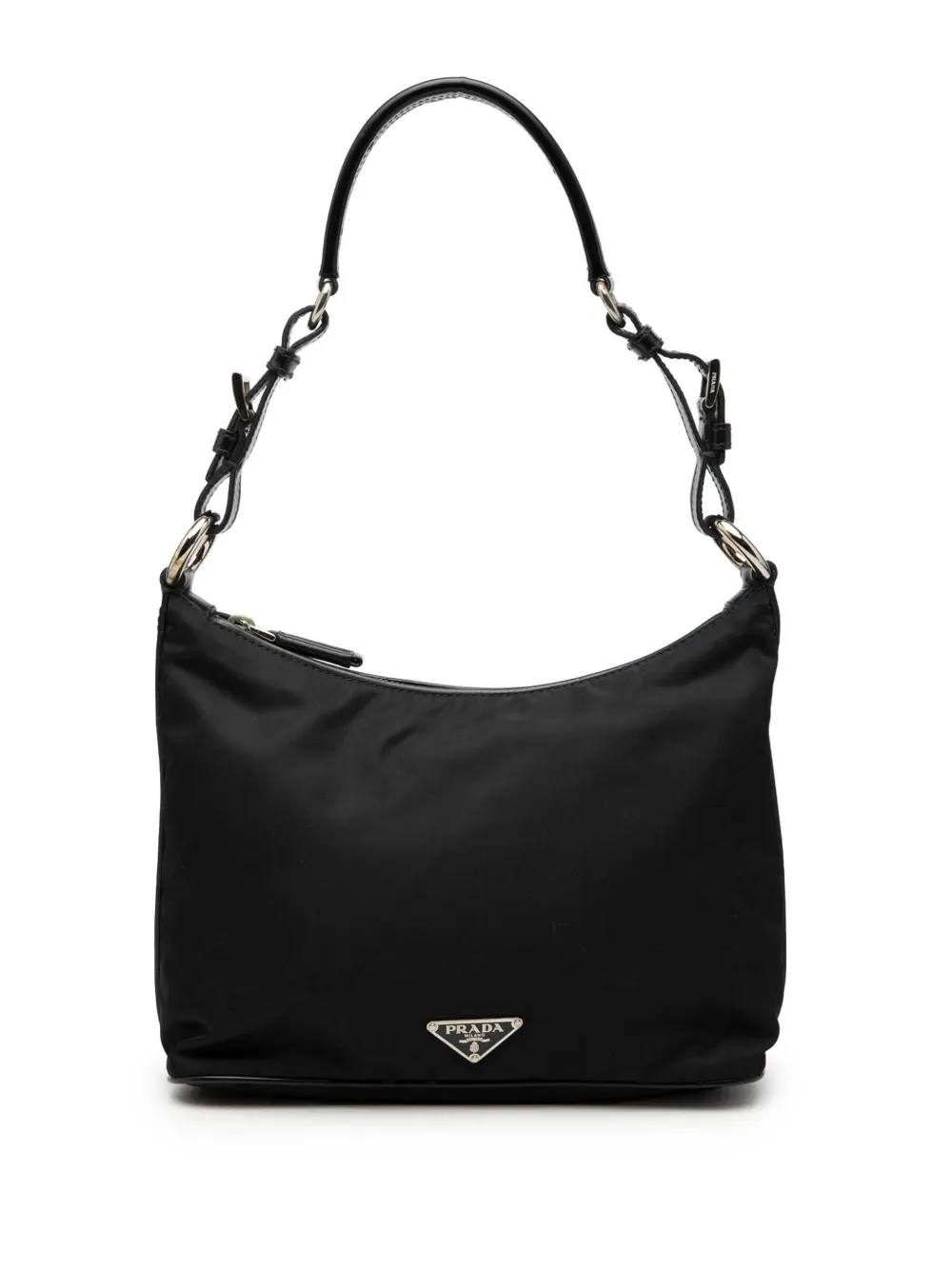 Prada Pre-Owned 2013-2026 Vitello Trimmed Tessuto shoulder bag - Nero