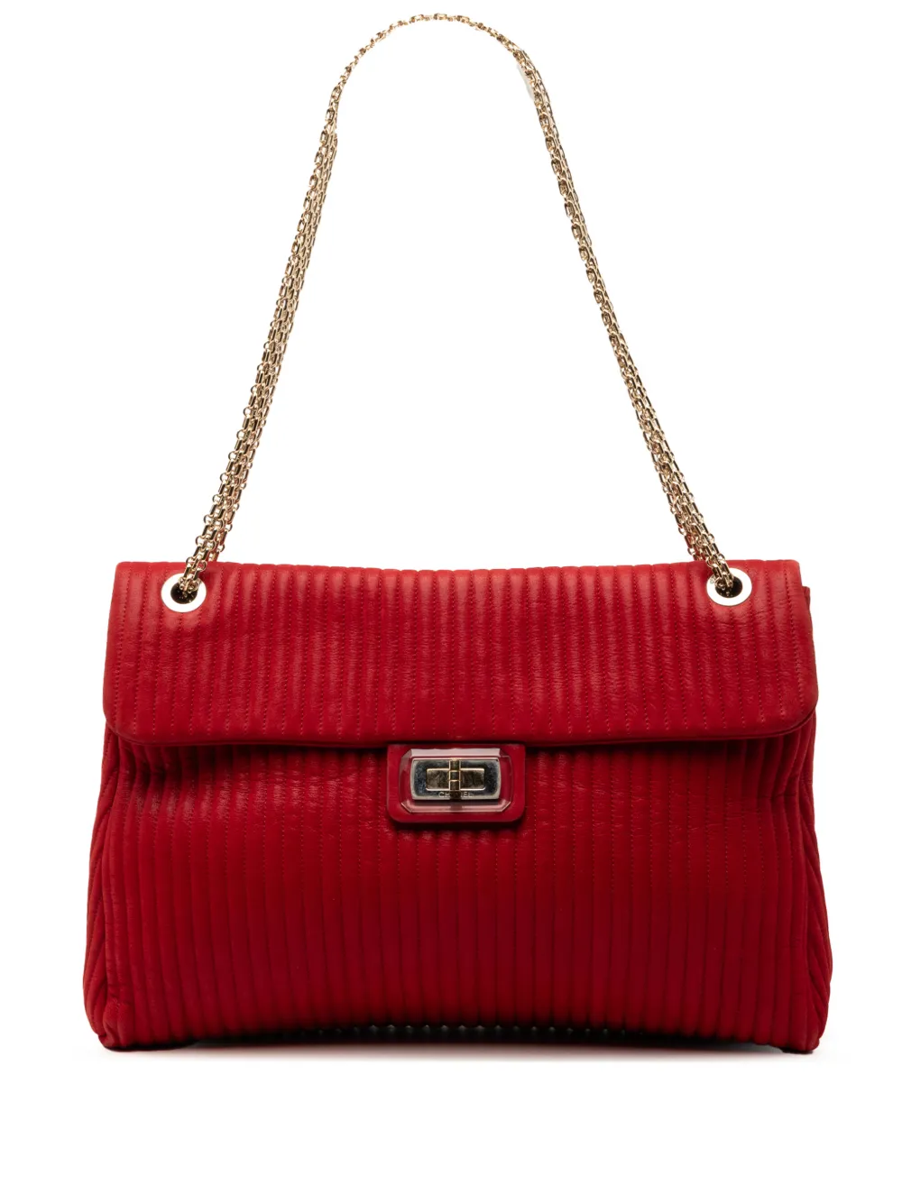 CHANEL Pre-Owned 2010-2011 Maxi Vertical Quilted Calfskin Mademoiselle Lock Bijoux Flap shoulder bag - Rosso