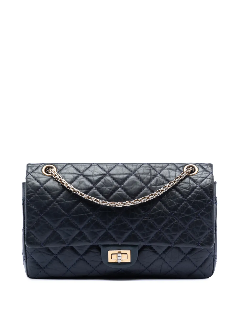 CHANEL Pre-Owned 2010-2011 Quilted Aged Calfskin Reissue 2.55 Double Flap 226 shoulder bag - Blue