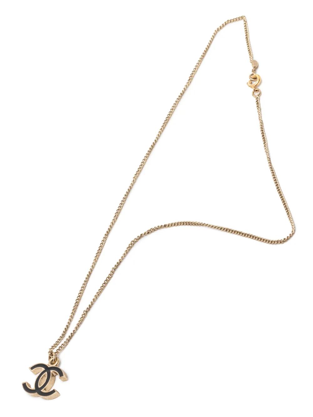 CHANEL Pre-Owned 2005 CC Gold Plated Enamel Pendant Necklace costume necklace - Oro