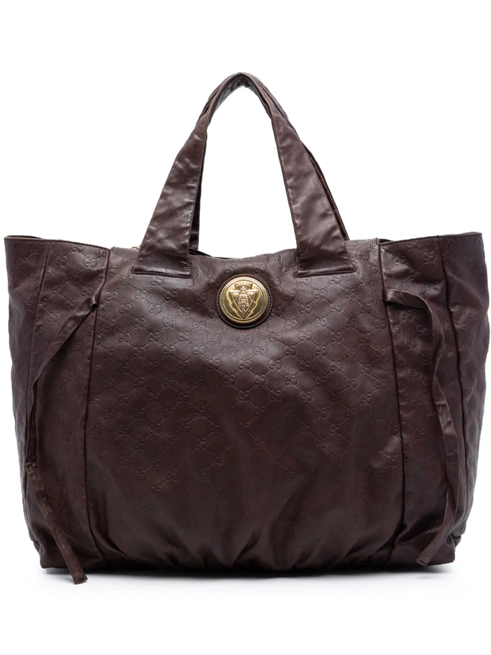 Gucci Pre-Owned 2016-2026 Large Guccissima Hysteria tote bag - Marrone