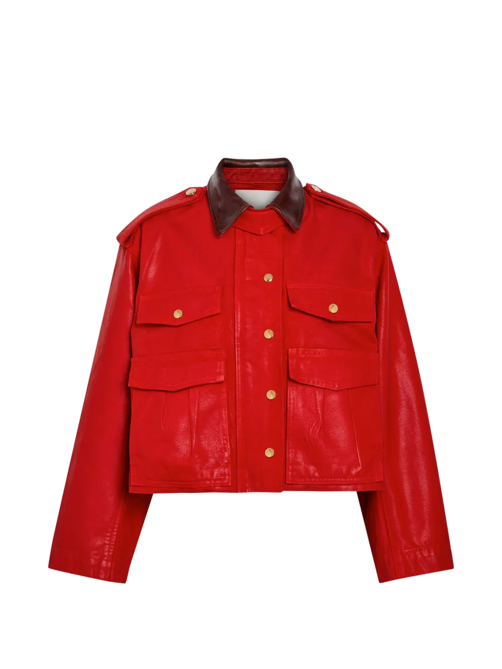 Rado contrasting-collar flap-pocket jacket - Rot