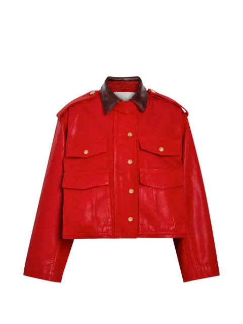 Rado contrasting-collar flap-pocket jacket