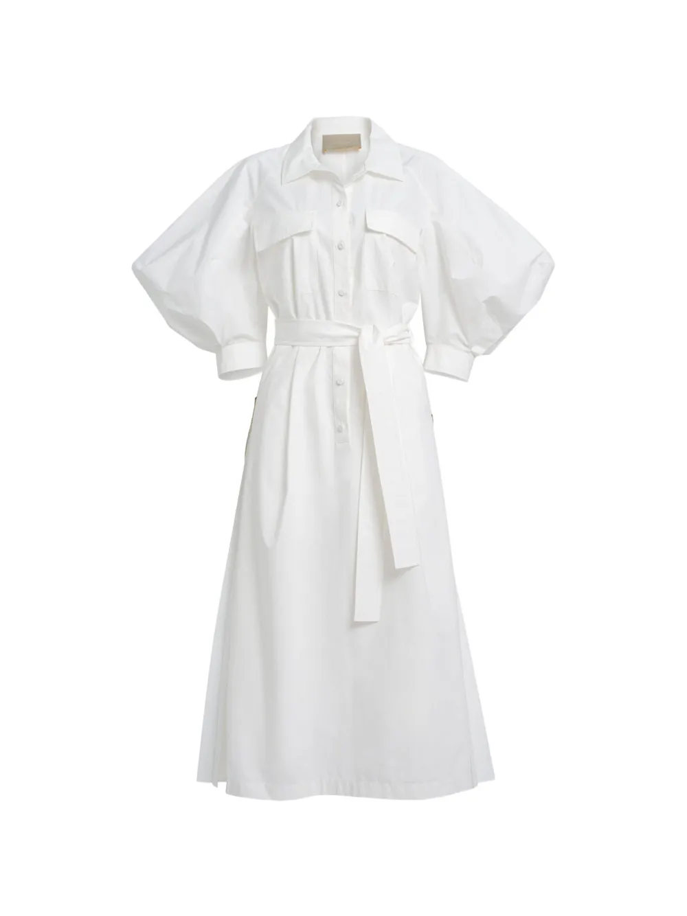 Elie Saab pleated puff-sleeve dress - Weiß