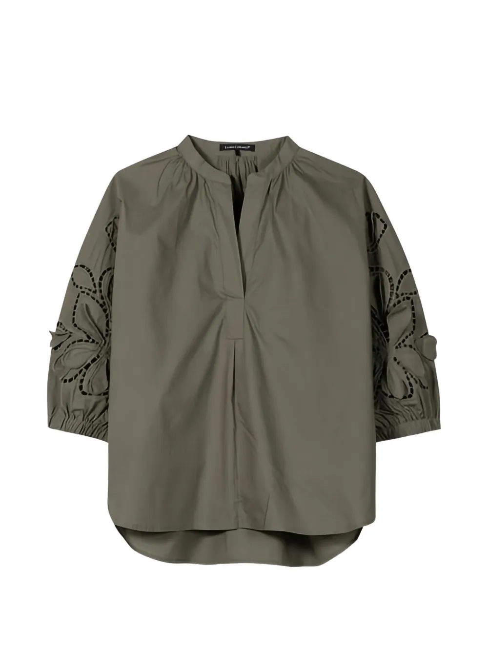Luisa Cerano broderie anglaise appliqué blouse - Verde