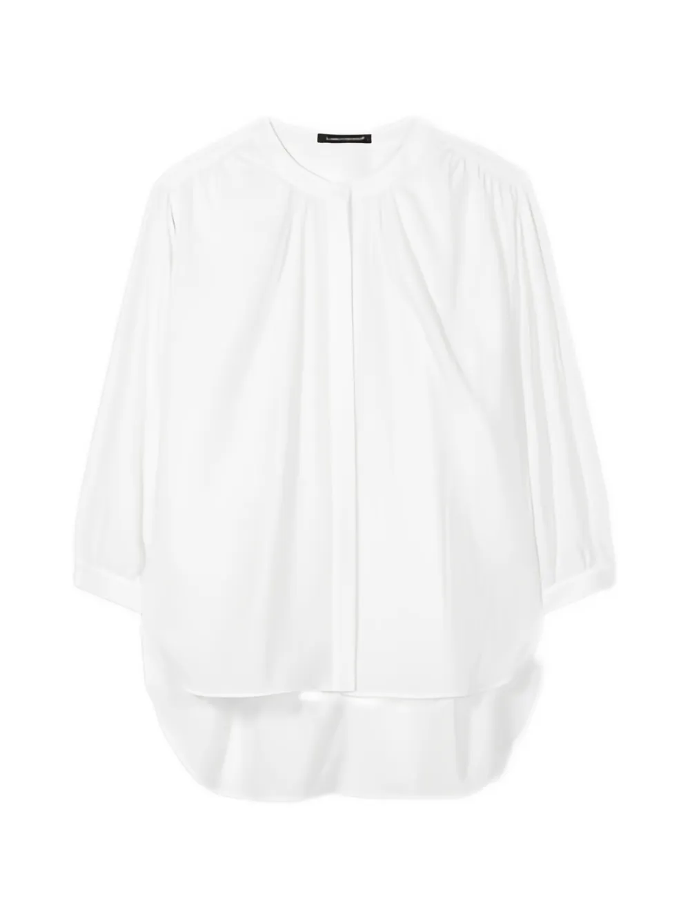 Luisa Cerano gathered high-low blouse - Bianco