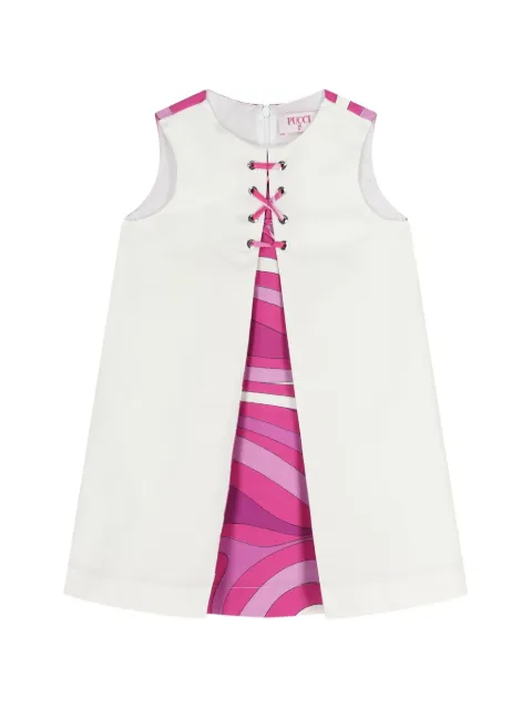 PUCCI Junior Marmo-print lace-up dress