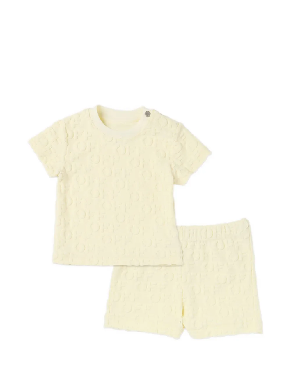 Off-White Kids embossed logo-pattern shorts set - Giallo