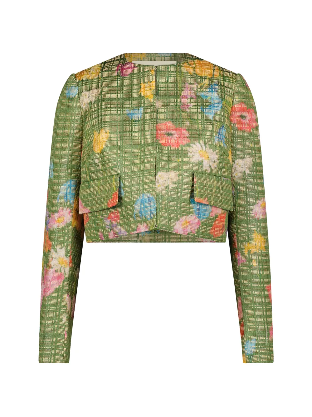 Lela Rose Giacca in rafia a fiori - Verde