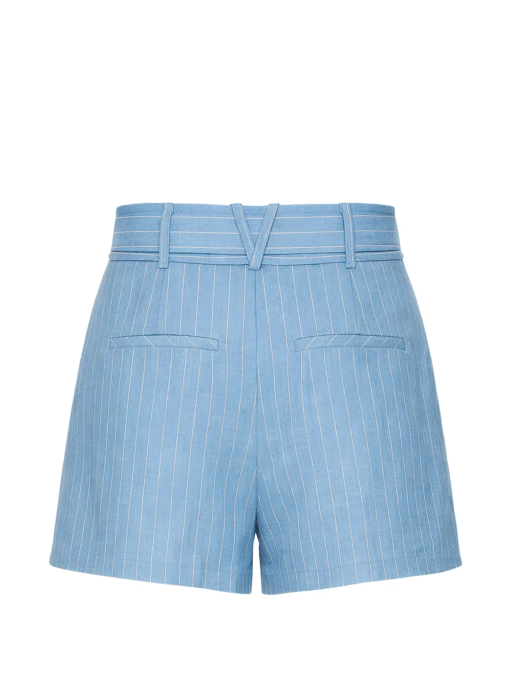 Veronica Beard Piper shorts met krijtstreep en ceintuur Blauw