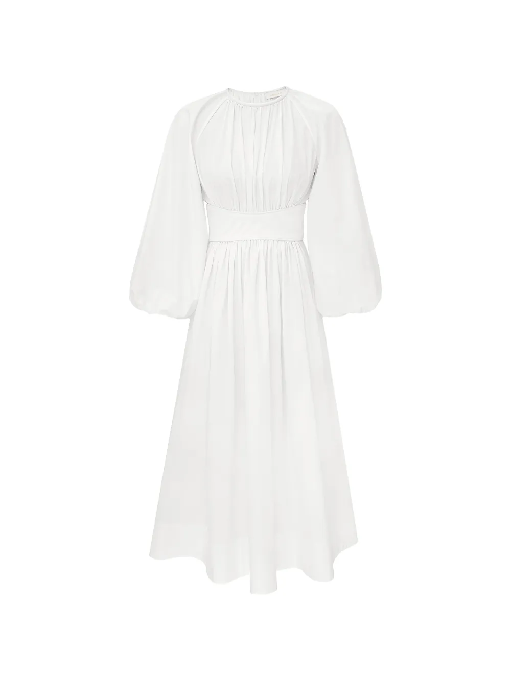ZIMMERMANN gathered puff-sleeve dress - Weiß
