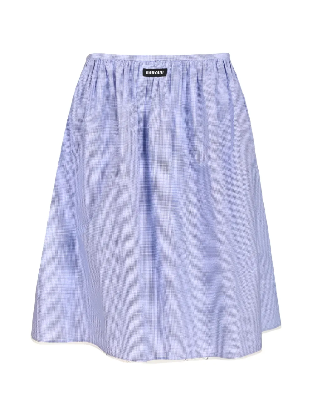 Miu Miu Geraffter Midirock mit Vichy-Karo - Blau