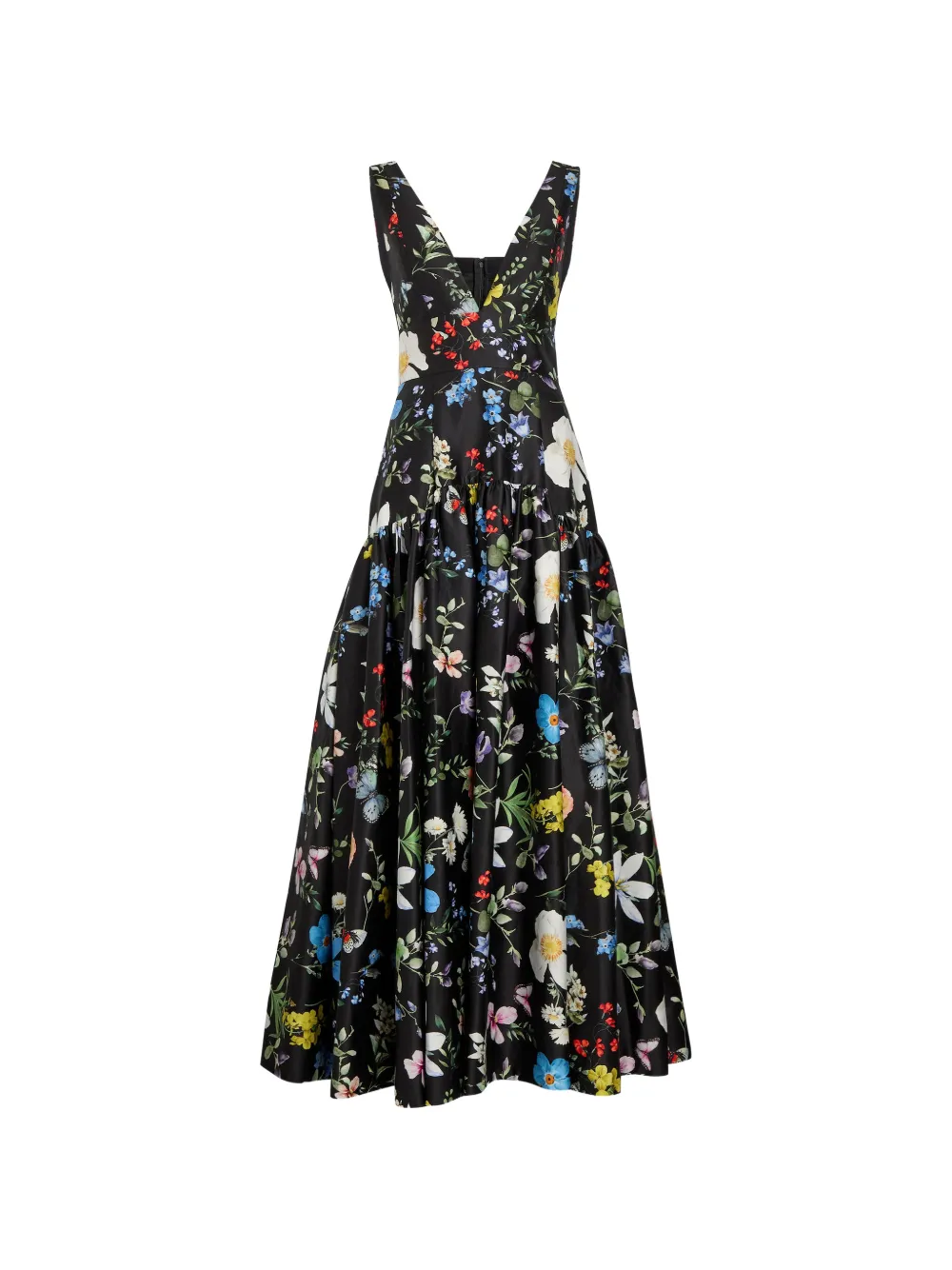 alice + olivia Lila floral-print maxi dress - Nero
