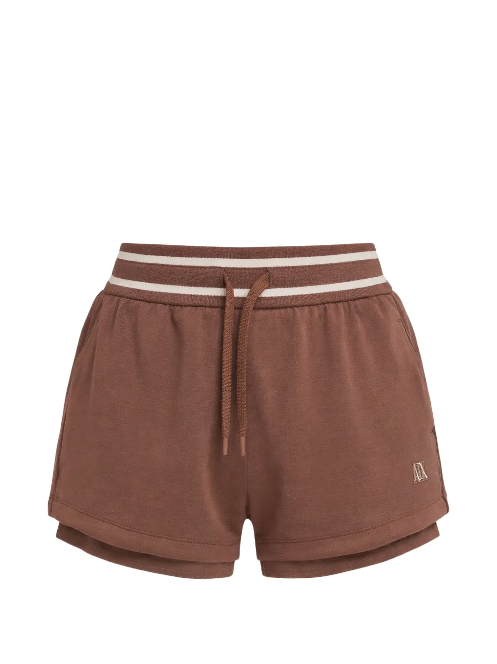 Armani Exchange layered drawstring shorts - Marrone