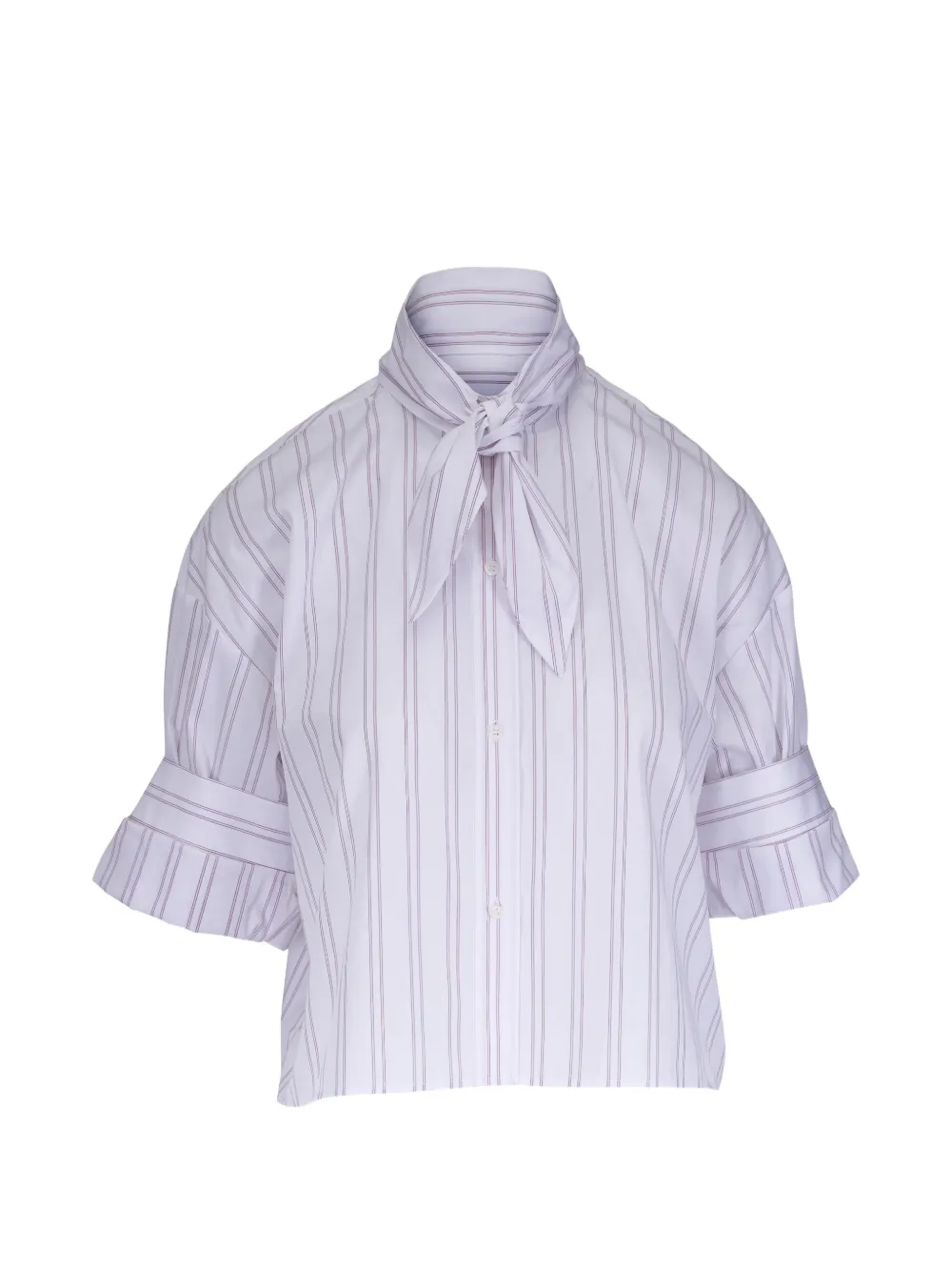 TWP striped tie blouse - Bianco