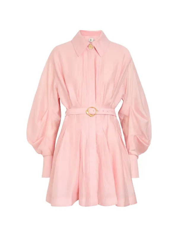 aje pink mini dress Seeing Pink // The Arista Tulip Sleeve Mini Dress, as seen on @veron.zee.  Shop her look via the link in bio. #AjeWorld #Odyssey23