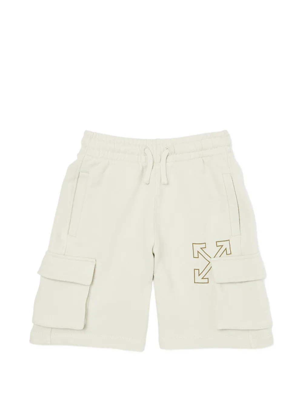 Off-White Kids Arrows Diag-stripe cargo shorts - Toni neutri
