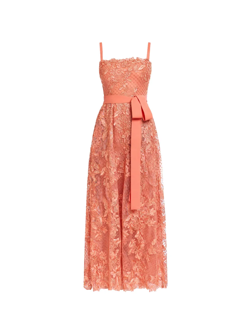 Elie Saab lace-embroidered tulle dress - Orange