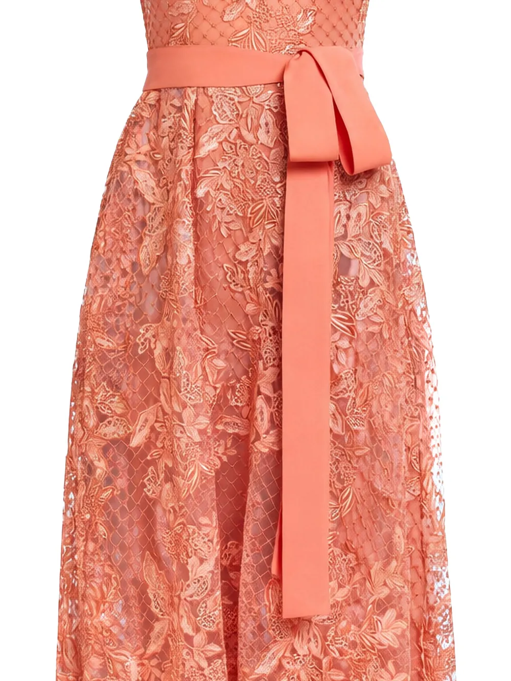 Elie Saab Shiftjurk met geborduurd kant Oranje