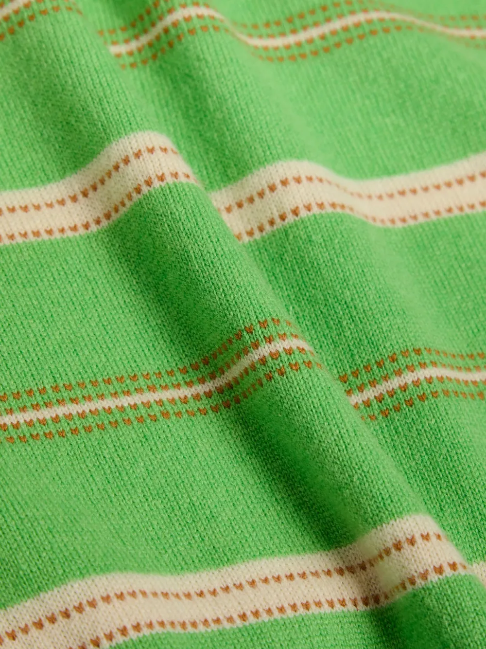 Guest In Residence Collegiate gestreept kasjmier poloshirt Groen