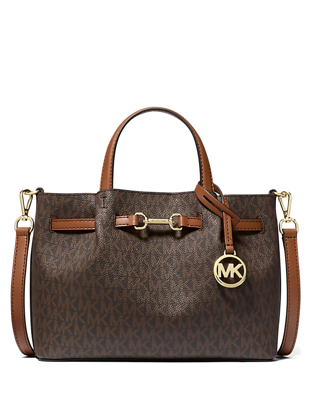 Michael Kors monogram-print horsebit tote bag - Marrone