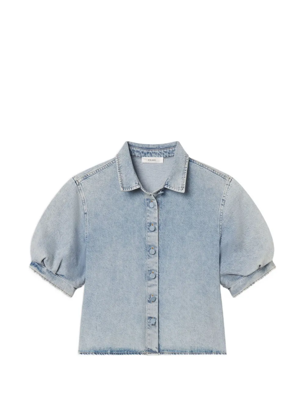 FRAME Billow puff-sleeve shirt - Blau